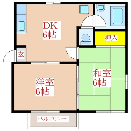 ウエストハイツ　Ａ棟の物件間取画像